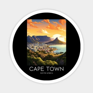 A Pop Art Travel Print of Cape Town - South Africa Magnet